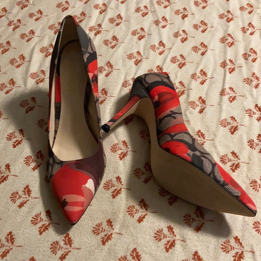 Nine West brown and red heels size 6 brand new